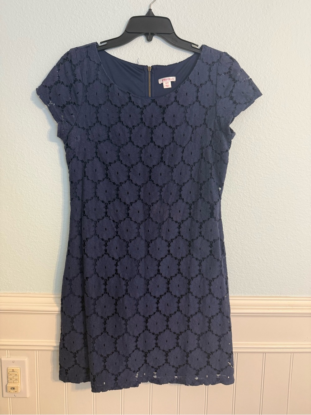 Xhilaration Navy Floral Lace Mini Dress